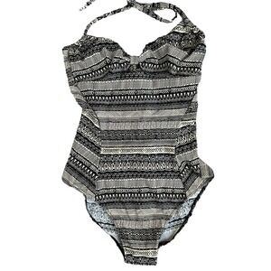 Women's swimsuit black and beige size M